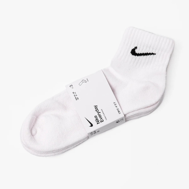 Шкарпетки чоловічі Nike Everyday, dry-fit, комплект 3 пари, білі
