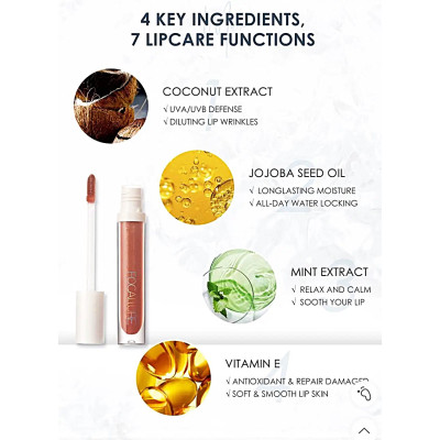 Блиск для губ Focallure Plumpmax High Shine Lip Glow у відтінку №2 Amber (Sheer Nude Brown)