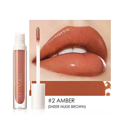 Блиск для губ Focallure Plumpmax High Shine Lip Glow у відтінку №2 Amber (Sheer Nude Brown)