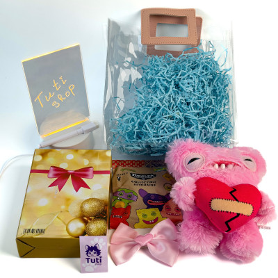 Подарунковий набір Фаглер, Fuggler ( м'яка іграшка, брелок-сюрприз, заколка бант, нічник планер)