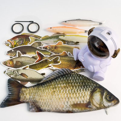 Подарунковий набір Рибки (пенал карась, зволожувач для кімнати, ручки, гірлянда рибки)