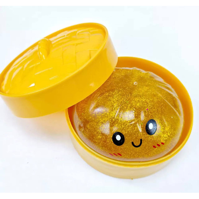 Секретний Золотий сквіш антистрес Хінкалі у пароварці, Squishy Dumpling Stress Ball, пельмень,1 шт