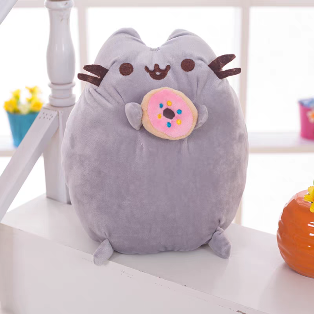М'яка іграшка-сквіш Кіт Пушин (Pusheen) з пончиком, 25 см