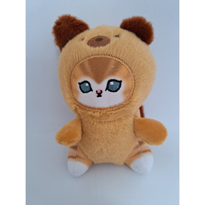 М'який брелок Котик у костюмі Ведмедика