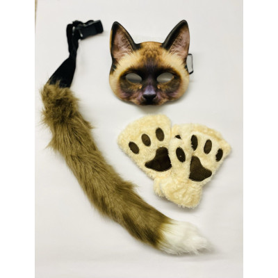 Набір для квадробіки (маска, лапки, хвіст на ремінці) Коричневий