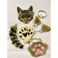 Набір для квадробіки (маска, лапки, вушка, хвіст на карабіні, чокер, сумка) Коричневий