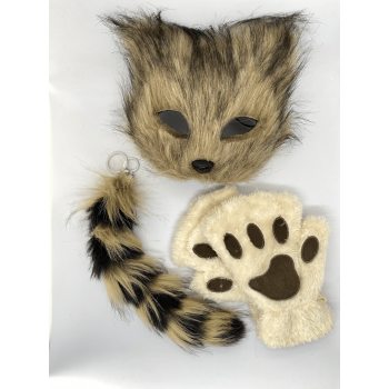 Набір для квадробіки (маска, лапки, хвіст на карабіні) Коричневий