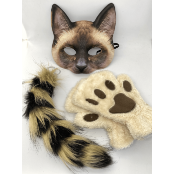 Набір для квадробіки (маска, лапки, хвіст на карабіні) Коричневий