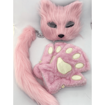 Набір для квадробіки (маска, лапки, хвіст на карабіні) Рожевий