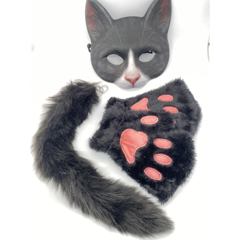 Набір для квадробіки (маска, лапки, хвіст на карабіні) Чорний