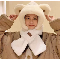 Шапка шарф Ведмедик Біла