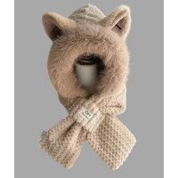 Шапка шарф Лисичка Коричнева
