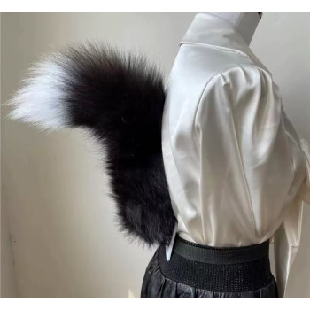 Хвіст для квадробіки на ремінці пухнастий Чорний