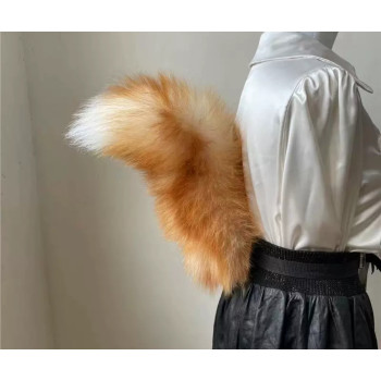 Хвіст для квадробіки на ремінці пухнастий Рудий