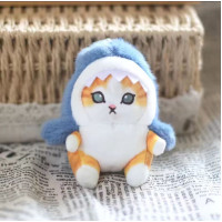 Брелок м'яка іграшка Котик Акула Світло Синій