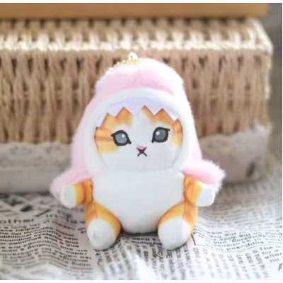 Брелок м'яка іграшка Котик Акула Рожевий