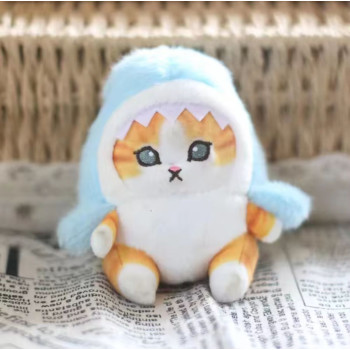 Брелок м'яка іграшка Котик Акула Блакитний