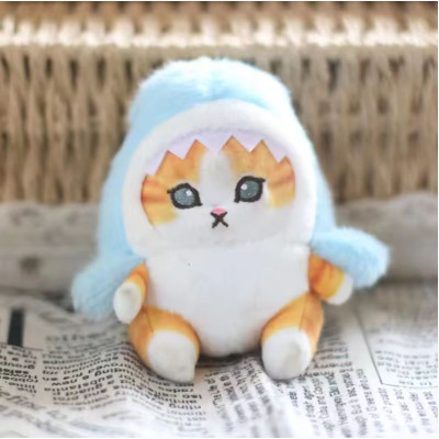 Брелок м'яка іграшка Котик Акула Блакитний