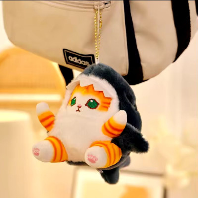 Брелок м'яка іграшка Котик Акула Темно Синій