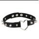 Чокер шкіряний Серце Чорний