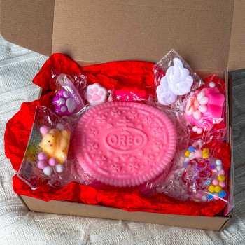 Набір Сквіш Таба Орео 18см, Лапки, Хом'як та заколки Крильця