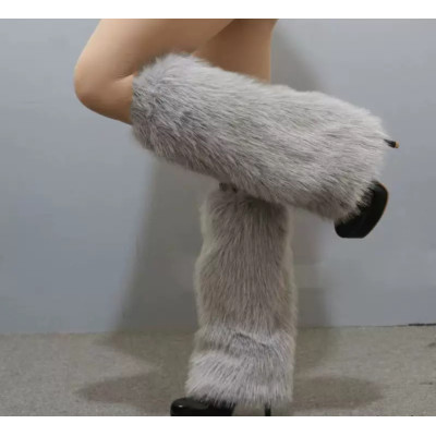 Пухнасті гетри Сірі 40см