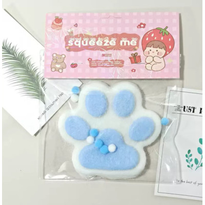 Сквіш таба лапка антистрес Біло-блакитна 14см