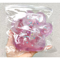 Сквіш таба лапка антистрес Прозоро-рожева 14см