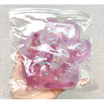 Сквіш таба лапка антистрес Прозоро-рожева 14см