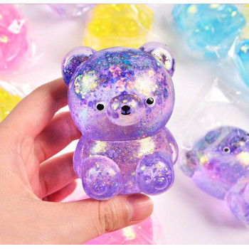 Сквіш антистрес гелевий Ведмедик Фіолетовий
