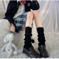 Гетри з помпонами Чорні