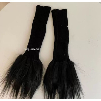 Гетри з хутром Чорні