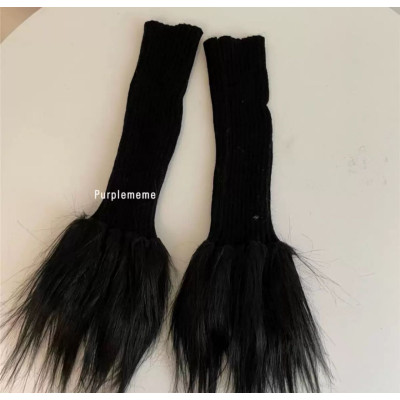 Гетри з хутром Чорні