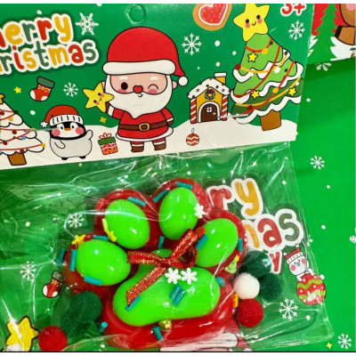 Сквіш таба лапка антистрес Новорічна Червоно-зелена