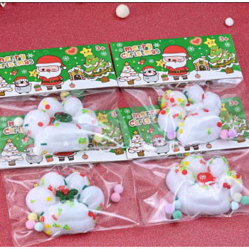 Сквіш таба лапка антистрес Новорічна Біла