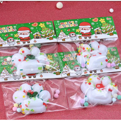 Сквіш таба лапка антистрес Новорічна Біла