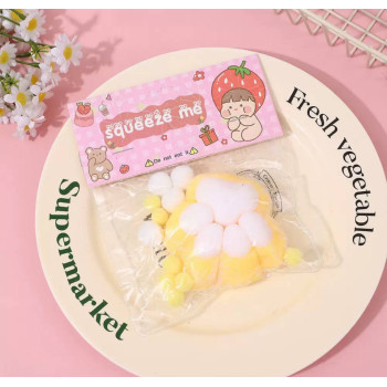 Сквіш таба лапка антистрес Жовто-біла