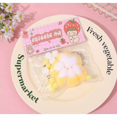 Сквіш таба лапка антистрес Жовто-біла