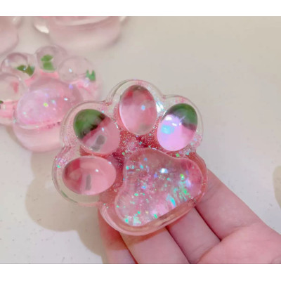 Таба лапка сквіш Прозора з полуничками