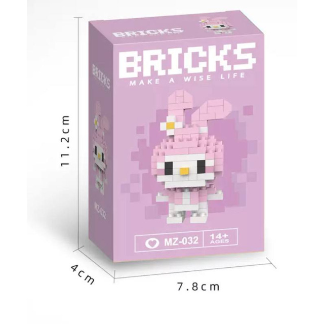 Конструктор брікс (Bricks) персонажі Куромі, Мелоді, Хелоу Кітті, Пікачу, Спанч Боб