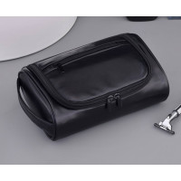 Шкіряна чоловіча косметичка Чорна