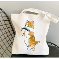 Сумка шоппер Кіт з рибкою