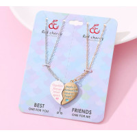 Парні кулони магнітні Серце Біло-золоте