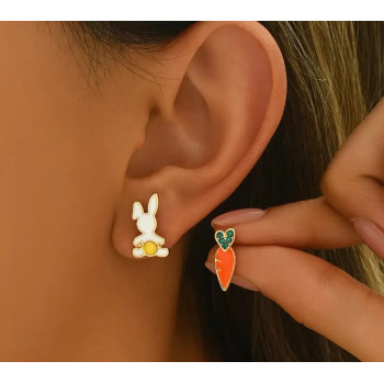 Асиметричні сережки «Зайчик і Морквинка»