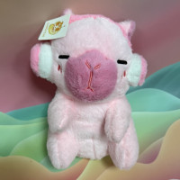 М'яка іграшка Капібара рожева з навушниками