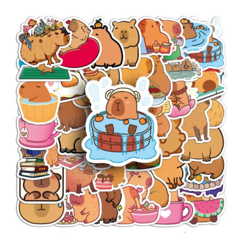 Набір наліпок 50шт Капібара