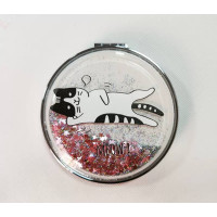 Розкладне люстерко рожеве Котик