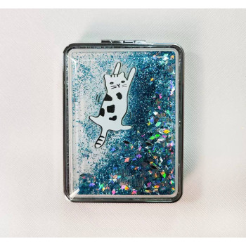 Розкладне люстерко блакитне Котик