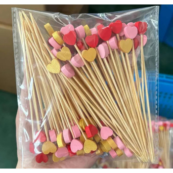 Шпажки для декору Серденька дерев'яні (50шт)