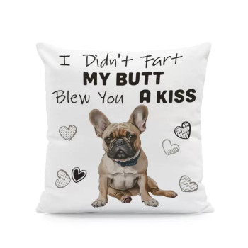Декоративна наволочка Бульдог Біла 45×45 см